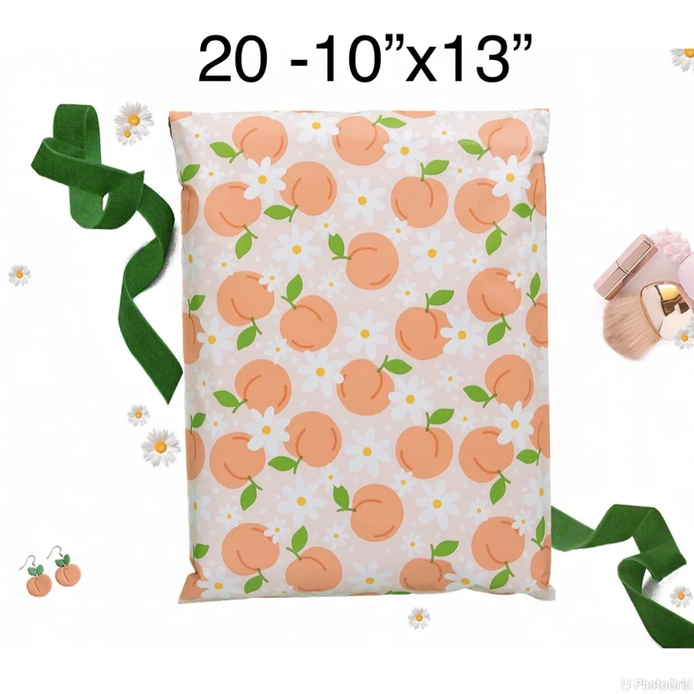 4/$20 -20 Peaches Poly Mailers 10”x13”